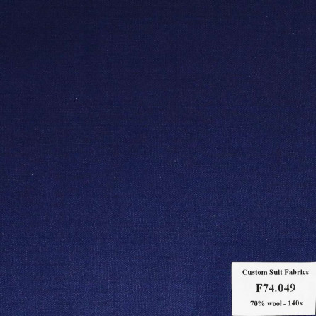 [ Hết hàng ] F74.049 Kevinlli V6 - Vải Suit 70% Wool - Xanh Dương Trơn